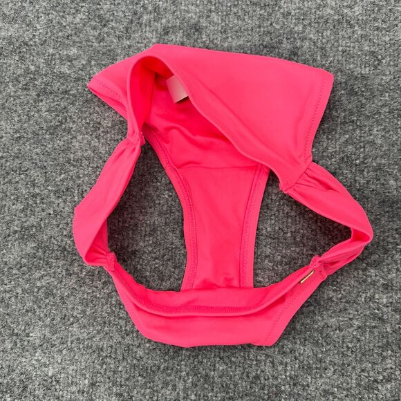 PINK Victorias Secret Knockout Bikini Bottom Womens XS Hot Pink Hipster Ruched - Picture 9 of 12